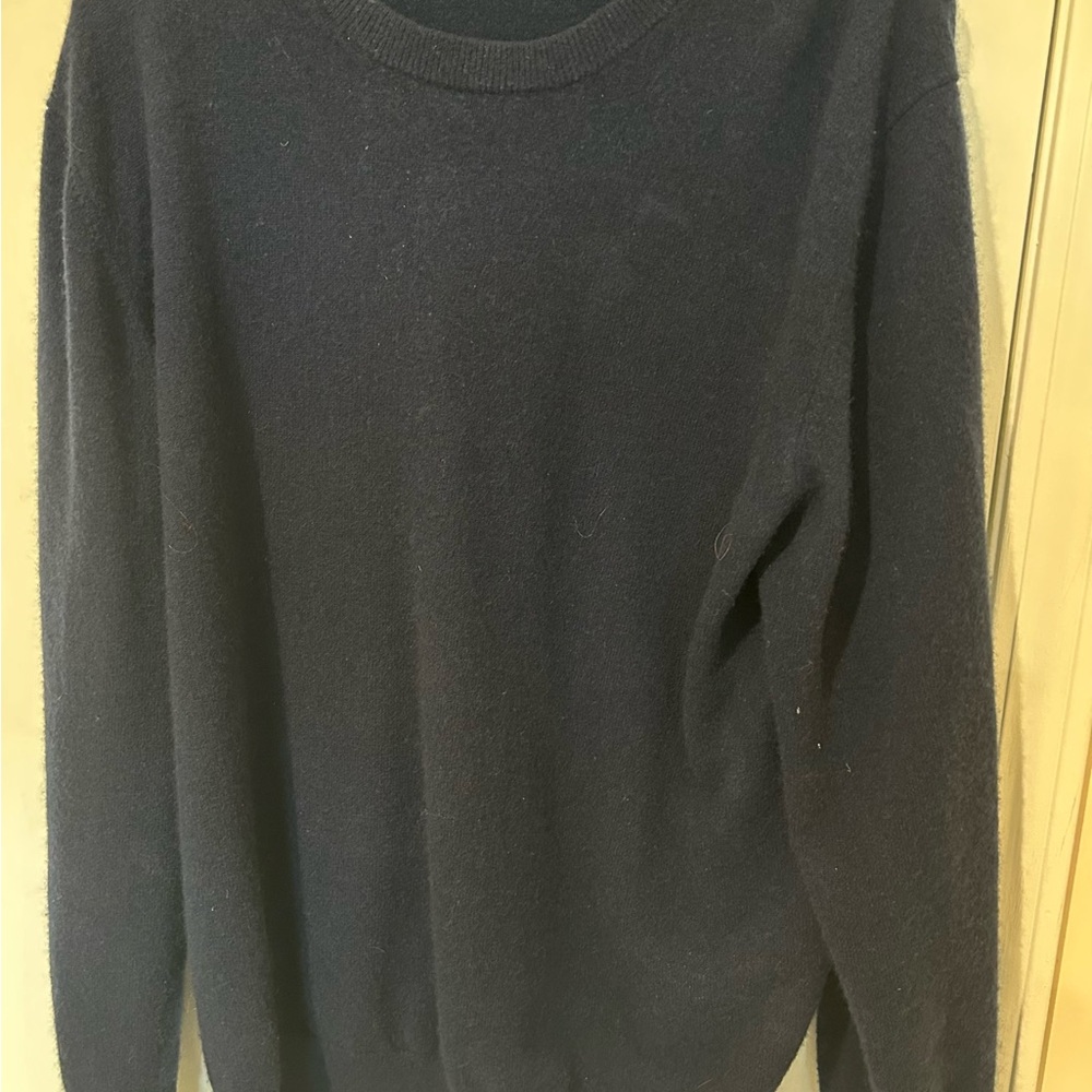 Alan Flusser Blue Crewneck Sweater Fine Knit